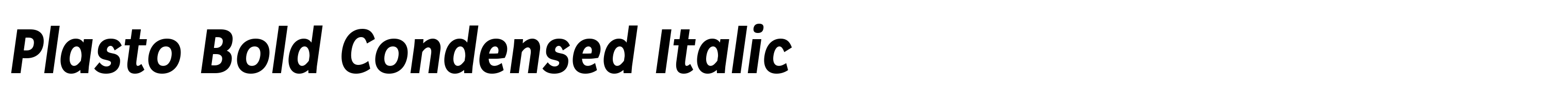 Plasto Bold Condensed Italic
